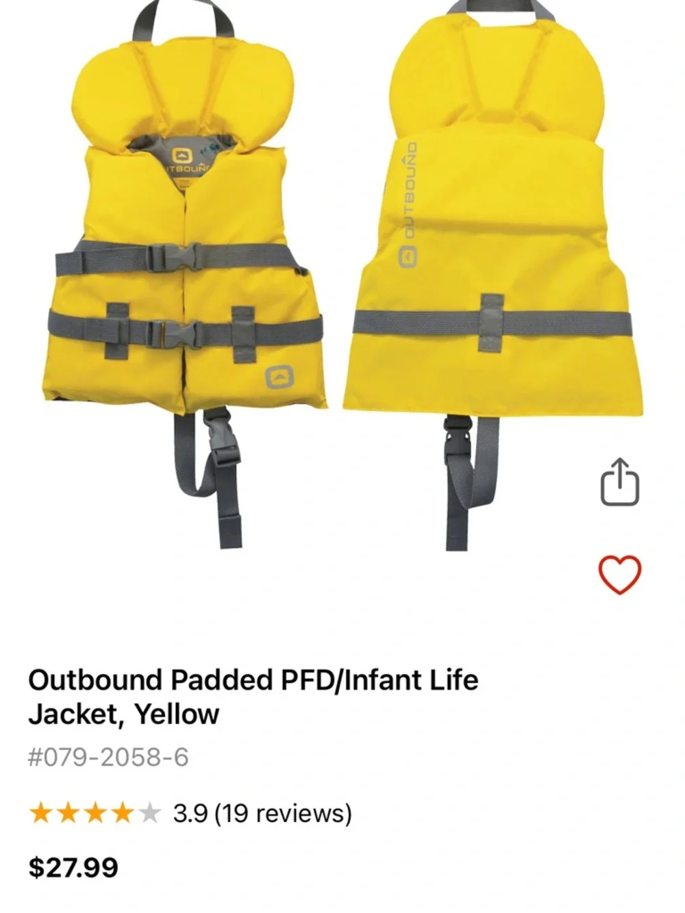Kids' Yellow Swim Rashguard Life Jacket - Picture 2 of 7
